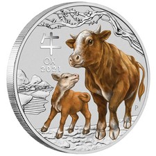 Silbermünze Jahr des Ochsen