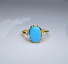 Türkis Diamantring 14K Gold
