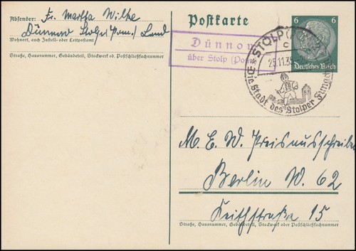 Landpost dünnow über - dünnow, stolp
