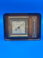 Vintage Barometer Thermometer Holzrahmen Glas Messing