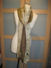 Damen Schal Tuch, Beige/Braun, Herz-Sterne Viskose, ca. 190 x 70, cm