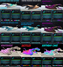 Arche Survival Ascended TOP Wyvern Lightning Fire Poison ERWACHSENEN PAAR pve PC XBOX