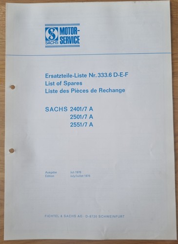 Ersatzteilliste sachs 2401 - ersatzteilliste,