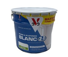 V33 Wandfarbe Innenbereich, Weiß Seidenmatt, 2 in 1, für Wände und Decken, 12 l