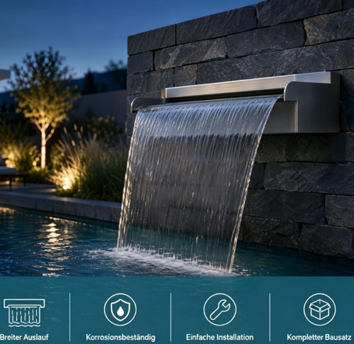 Edelstahl wasserfall 30cm - wasserfall,