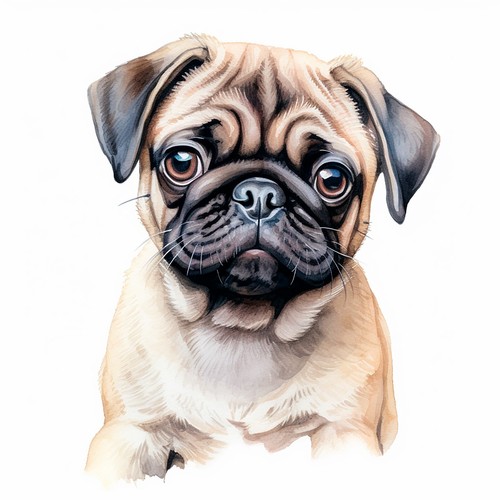 Wandtattoo aufkleber mops - wandtattoo,