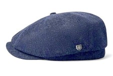Schiebermütze BAKERBOY Flatcap Brood Snap Cap herringbone blau