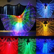 DE Kinder bauchtanz LED Flügel Glow Light Up Angel Dance Isis Wings mit Stöcken