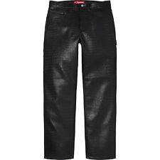 New Supreme Faux Croc Painter Pant black size 30 Leather Leder Lederhose Kroko