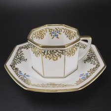 Edelstein Porzellan Mokkatasse Golddekor Art Deco ca. 1930 Bavaria