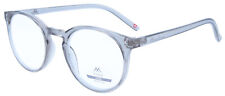 Ovale Lesebrille  MR55 in Grau-Transparent mit unterschiedlicher Sehstärke R/L