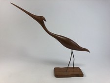Holz Teak Vogel mit Drahtfuß