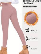 Superweiche Leggings , Gr. L , hoher Taille , Hellrosa mit Fleesefutter