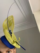 Hut Damen elegant Ascot Elizabeth Millinery - blue und gelb 