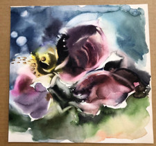 ERNST RUHE / KUNSTMALER, AQUARELL/ FARBSTUDIE, BLUMEN/BLÜTEN