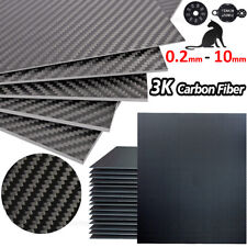 Carbon Platte 0.2-10mm CFK Kohlefaser 3K matt Köper Voll Carbon Größe wählbar