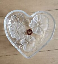 Original WaltherGlas Glasschale Schale in Herzform mit Blumen
