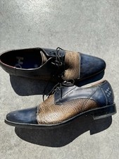 daniel hechter herren schuhe 42 Business Stylish Blau Braun Kroko Look