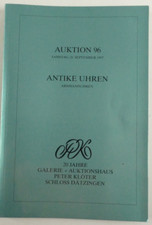 Peter Klöter Auktion 96 Antike Uhren 1997 Katalog Catalogue To-7870