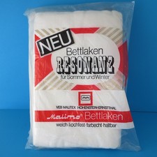 DDR VEB  Malitex 2 Stk. Bettlaken 140 x 230 OVP  Malimo 1980 unbenutzt  gerauht