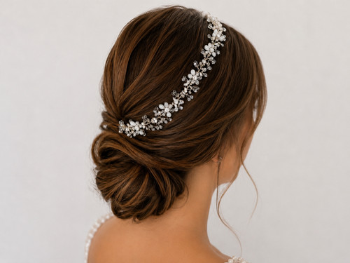 Braut haarschmuck silber - braut,
