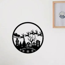 Weihnachts-Metallschild, Eisenkunst, hängendes Ornament für Balkontür,