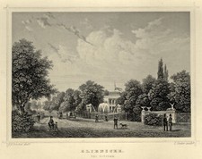 Berlin Glienicke Schloss Glienicke Original Stahlstich Oeder 1876