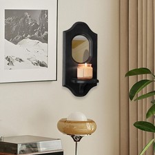 Wandkerzenleuchter aus Holz, Wandspiegel, Kerzenhalter für Hotel,