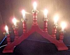 7-armiger Lichterbogen Holz Weihnachten Dekoration funktionsfähig rot