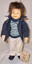 Vintage KRAHMER PUPPEN-JUNGE ULI - L 162  Lindenholzkopf Echthaar   -562-