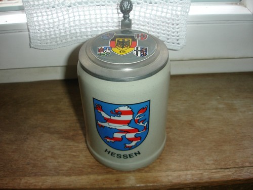 Bierkrug hessen mit zinndeckel - hessen,