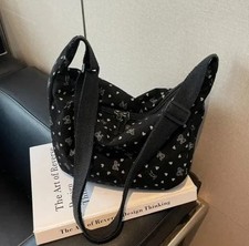 Damenhandtasche cord schwarz - cord,