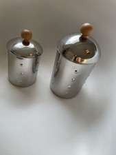 Kaffe Und Zucker Dose Edelstahl Im Stil Von Alessi Mit Holzgriff