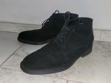 Lloyd Herren Desert Boots Schnür Schuh  Schwarz Wildleder Lammfell innen Gr. 45