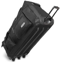 Trolley XL Reisetrolly große Reisetasche mit Rollen und Griff 120 Liter Schwarz