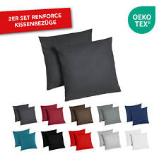 2er Set Kissenbezug 40x40 40x80 80x80 Renforce Baumwolle Kissenhülle Dekokissen