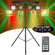 Bühnenbeleuchtung set mit Stativ 2x LED PAR & 2x Derby DJ Lichteffekt Partylicht