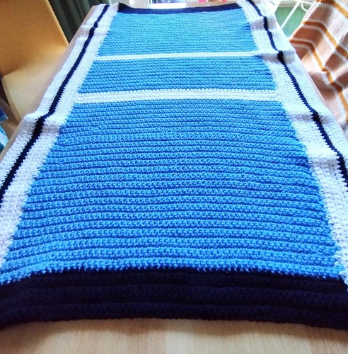 Decke babydecke blau weiß - decke,