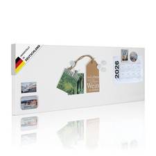 banjado Design Magnetwand weiß Pinnwand Magnettafel 75x30cm Metall Memoboard Neu