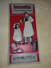 Immalin Blechschild Türschild alt um 1910 Antiquität Sehr selten