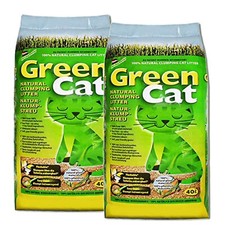 2x40L Natur-Katzenklumpstreu Grain GreenCat`s Power Öko-Plus Best Katzenstreu