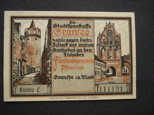 Notgeld schein 1921 stadt - notgeld-schein, 1921: