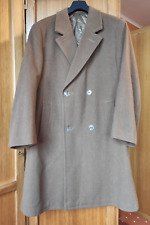 edler Mantel, braun-beige, Wollstoff, Doppelreihig, 4 Taschen, Größe 27