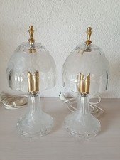 1x Edle Vintage Tischlampe Kristall Glaspilz Leuchte Rosendesign Geeist 