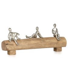 Skulptur 3 Freunde Holzdeko