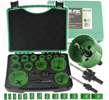 Lochsägensatz 16tlg HSS Bimetall Ø19–82mm Holz Metall Bohrkrone Stecklochbohrer