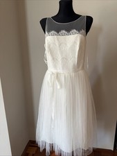 Brautkleid spitze tüll weiß - tüll,