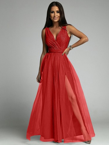 Damen tüll abendkleid lange - damen,