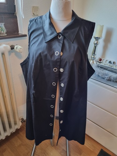 Damen weste lang schwarz mit - damen,