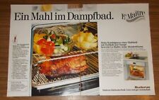Seltene Werbung BUDERUS LE MAITRE Dampfgarherd - Ein Mahl im Dampfbad 1989